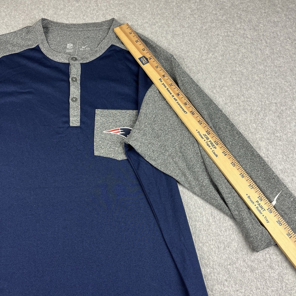 Nike Dri Fit T Shirt Mens Medium New England Patriots Baseball 3/4 Sleeve NFL - Picture 9 of 11